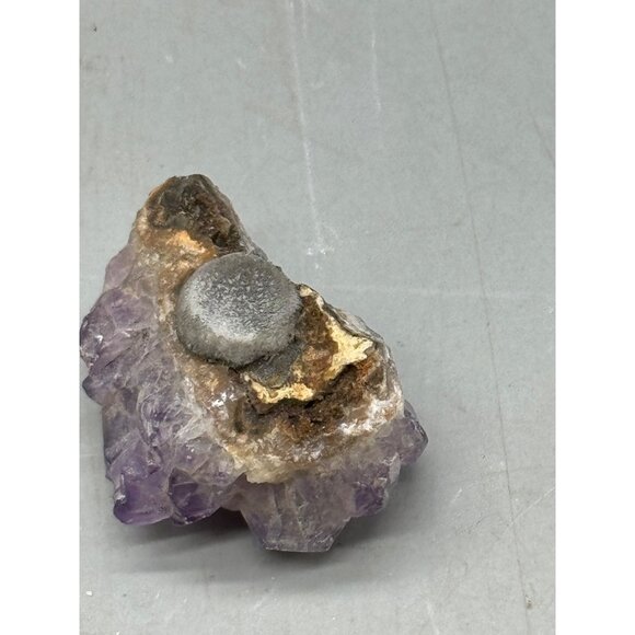 Raw Amethyst Cluster With Pyrite Inclusion purple 1.5" READ - Picture 3 of 7